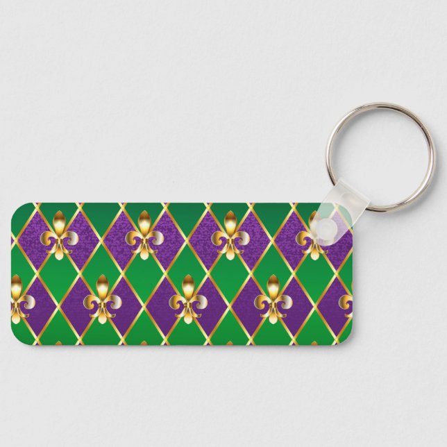 Jewellery Background Mardi Gras Keychain (Front)