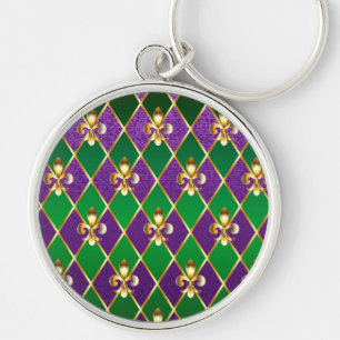 Jewellery Background Mardi Gras Keychain