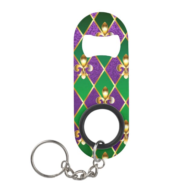 Jewellery Background Mardi Gras Keychain Bottle Opener (Front)