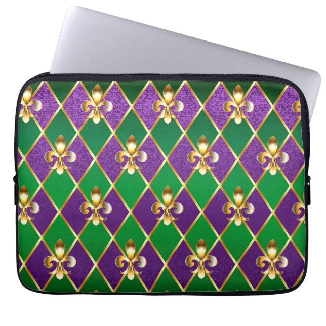 Jewellery Background Mardi Gras Laptop Sleeve (Front)