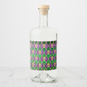 Jewellery Background Mardi Gras Liquor Bottle Label