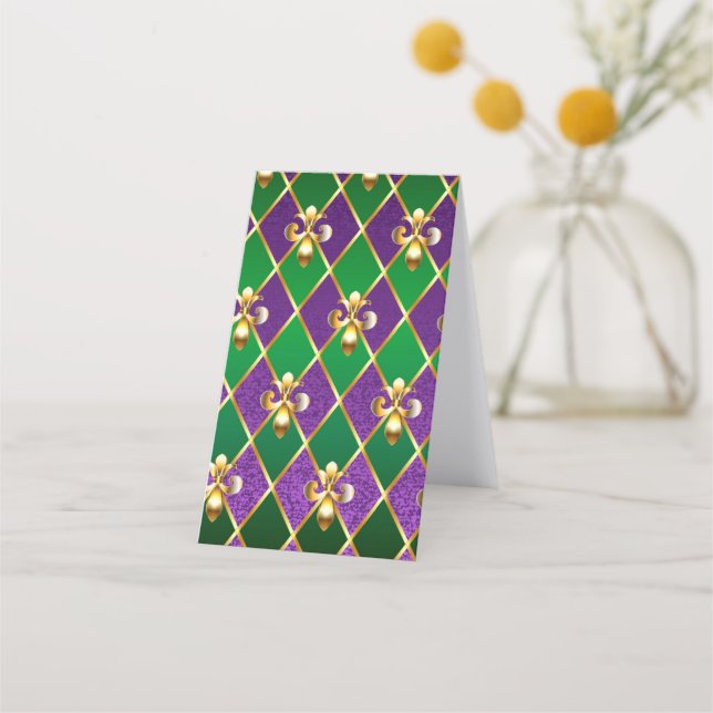 Jewellery Background Mardi Gras Loyalty Card (Back)