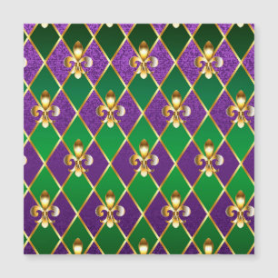 Jewellery Background Mardi Gras Magnetic Invitation