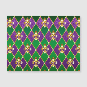 Jewellery Background Mardi Gras Magnetic Invitation