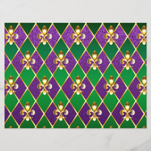Jewellery Background Mardi Gras Menu (Front)