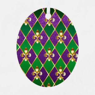 Jewellery Background Mardi Gras Metal Ornament