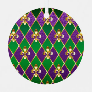 Jewellery Background Mardi Gras Metal Ornament