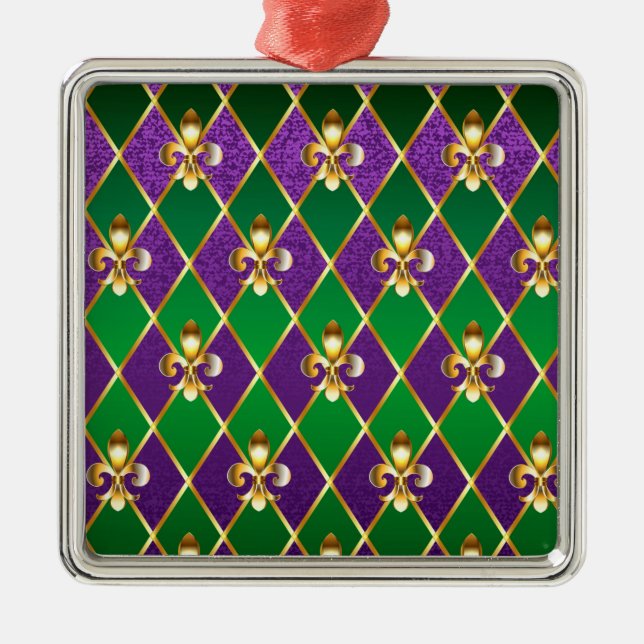 Jewellery Background Mardi Gras Metal Ornament (Front)