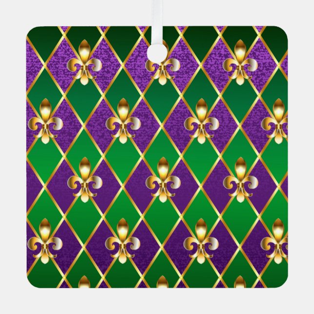 Jewellery Background Mardi Gras Metal Ornament (Front)