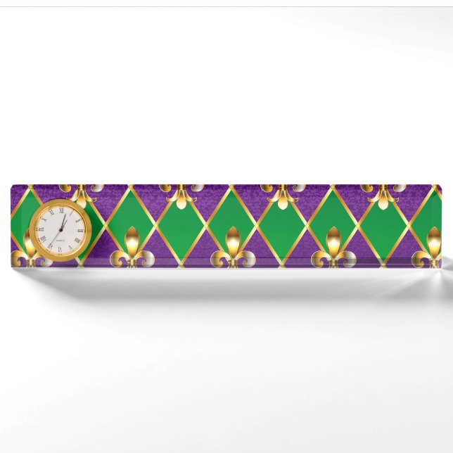 Jewellery Background Mardi Gras Nameplate (Front)