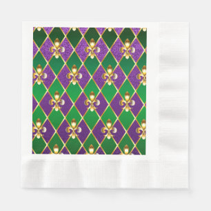 Jewellery Background Mardi Gras Napkin