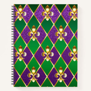 Jewellery Background Mardi Gras Notebook