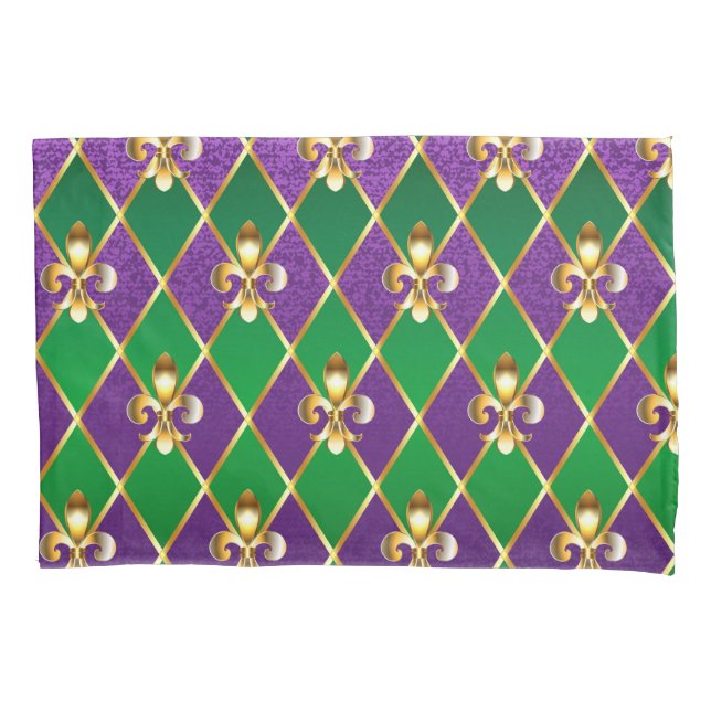 Jewellery Background Mardi Gras Pillowcase (Front-Left)