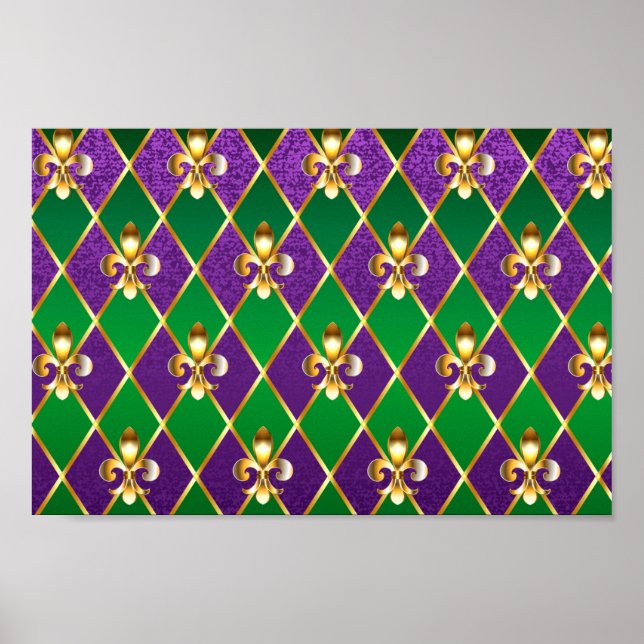 Jewellery Background Mardi Gras Poster (Front)