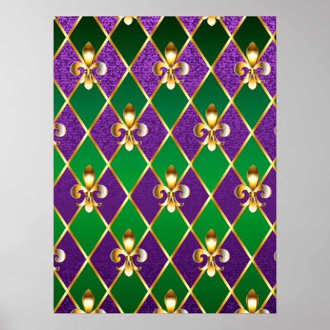 Jewellery Background Mardi Gras Poster (Front)