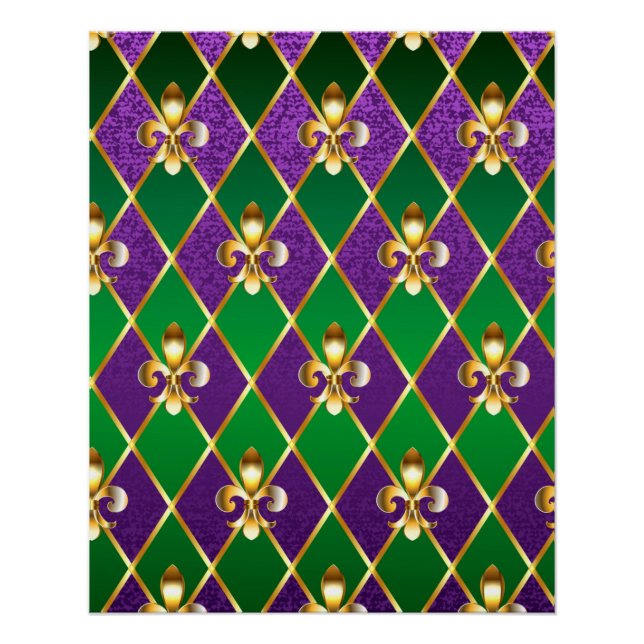 Jewellery Background Mardi Gras Poster (Front)