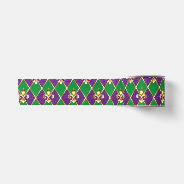 Jewellery Background Mardi Gras Satin Ribbon (Front)