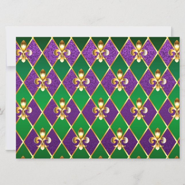 Jewellery Background Mardi Gras Save The Date (Front)