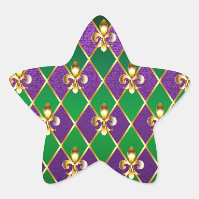 Jewellery Background Mardi Gras Star Sticker (Front)