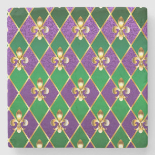 Jewellery Background Mardi Gras Stone Coaster