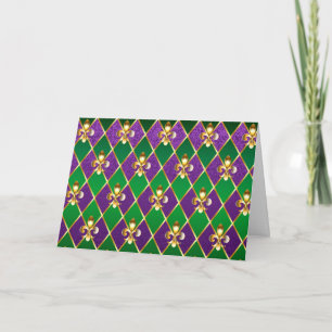 Jewellery Background Mardi Gras Thank You Card