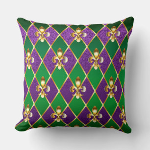 Jewellery Background Mardi Gras Throw Pillow