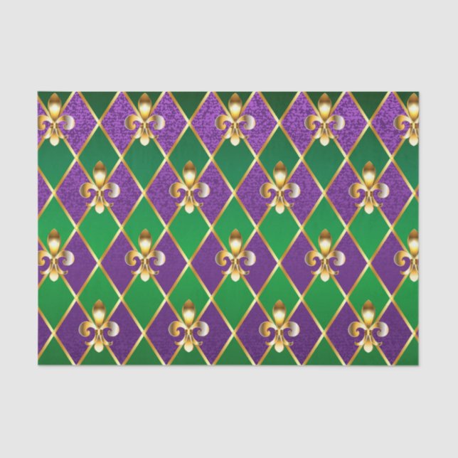 Jewellery Background Mardi Gras Tissue Paper (Front)