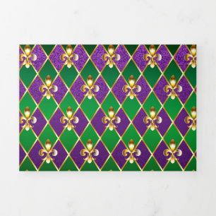 Jewellery Background Mardi Gras Tri-Fold Announcement