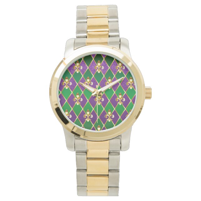 Jewellery Background Mardi Gras Watch (Front)