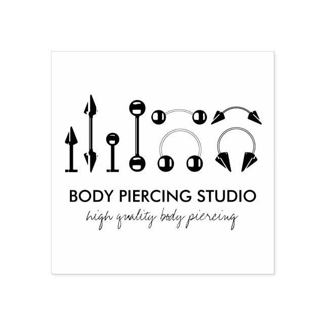 Jewellery Body Piercings Rubber Stamp (Imprint)