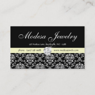 Jewellery Business Card Birthstones Damask Diamond