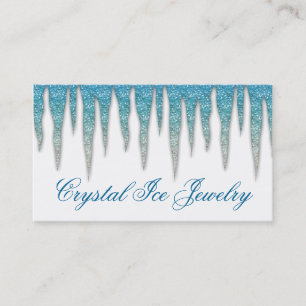 Jewellery Business Card Icicle Blue Silver