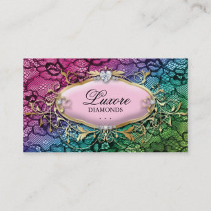 Jewellery Business Card Lace Pink Heart