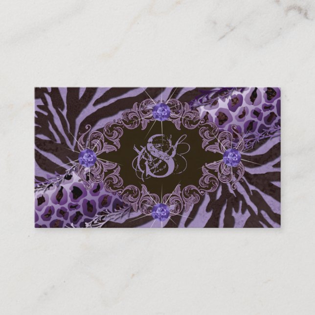 Jewellery Business Cards Animal Zebra Leopard (Front)