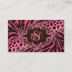 Jewellery Business Cards Animal Zebra Leopard Pink