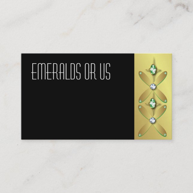 Jewellery Business Cards Emeralds (Front)