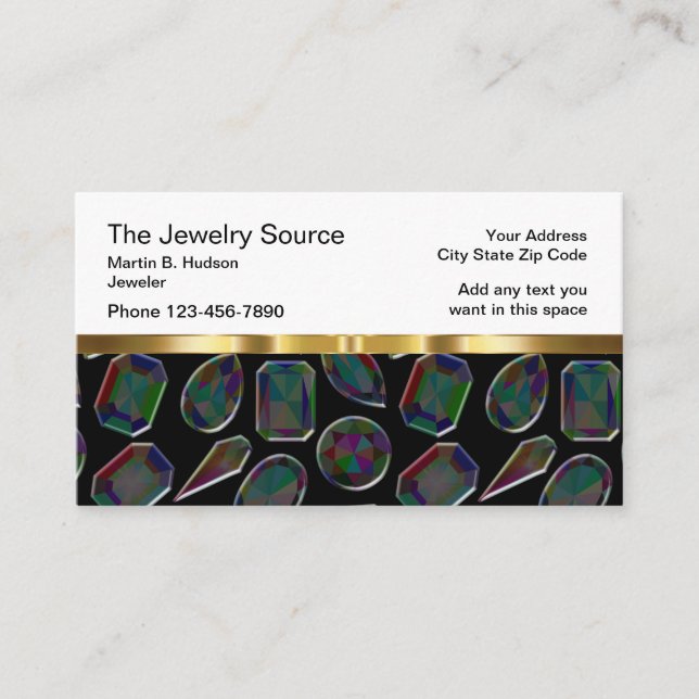 Jewellery Business Classy Design Business Card (Front)