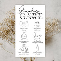 Jewellery Care Card Modern Instructions Insert