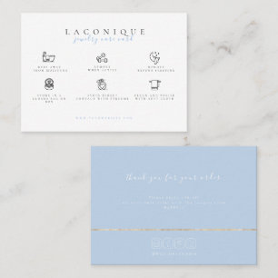  Jewellery Care Instructions   Blue Business Card