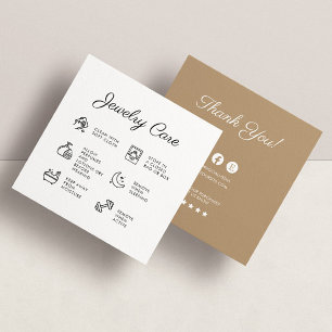 Jewellery Care Instructions Business Thank You Car Enclosure Card