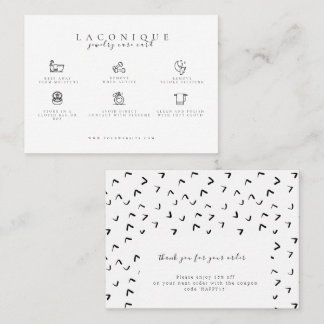 Jewellery Care Instructions | Earring Care | Dood Business Card