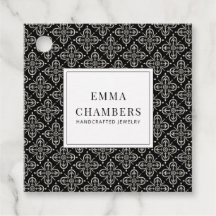 Jewellery Designer Black White Motif Pattern Price Favour Tags
