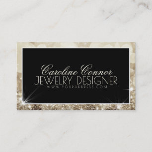Jewellery Designer Glitter Star Black Bold Card