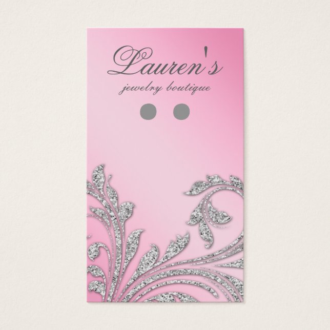 Jewellery Display Cards Jewellery Glitter Leaves P (Front)