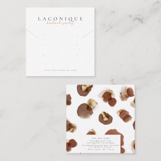 Jewellery Display | Jewellery Earring | Leopard Square Business Card (Front/Back)
