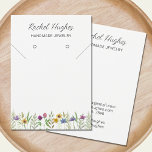 Jewellery Floral Display Card<br><div class="desc">These floral jewellery display cards are decorated with delicate watercolor flowers and foliage.
Please use a punch to create the holes for your earrings and scissors to cut the lines for your necklace. 
You can delete the circles and lines you don't wish to use.
Original Watercolor © Michele Davies.</div>