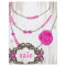 Jewellery Flyer Rose Necklace Brown Pink