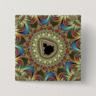 Jewellery Fractal 2 Inch Square Button