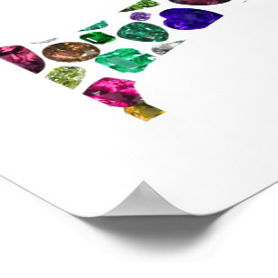 Jewellery Gemstones Monogram Letter V Poster