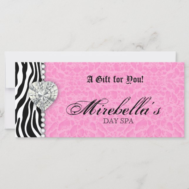 Jewellery Gift Certificate Zebra Pink Leopard (Front)